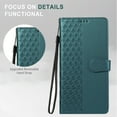 thumbnail image 6 of Designed for Google Pixel 7 Case Wallet,Flip Folio Cover with Embossed PU Leather+Soft Inner Case Stand RFID Blocking Credit Card Holders Slots with Wrist Strap Shockproof Phone Case,Green, 6 of 11