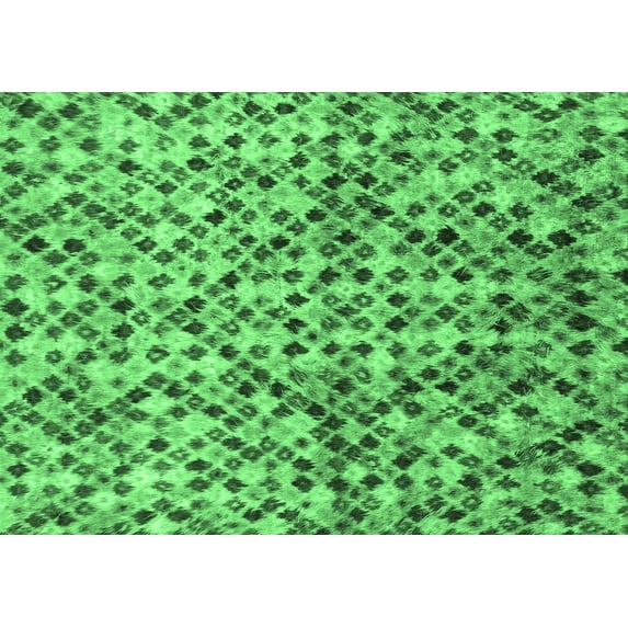 Ahgly Company Indoor Rectangle Abstract Emerald Green Modern Area Rugs, 8' x 12'