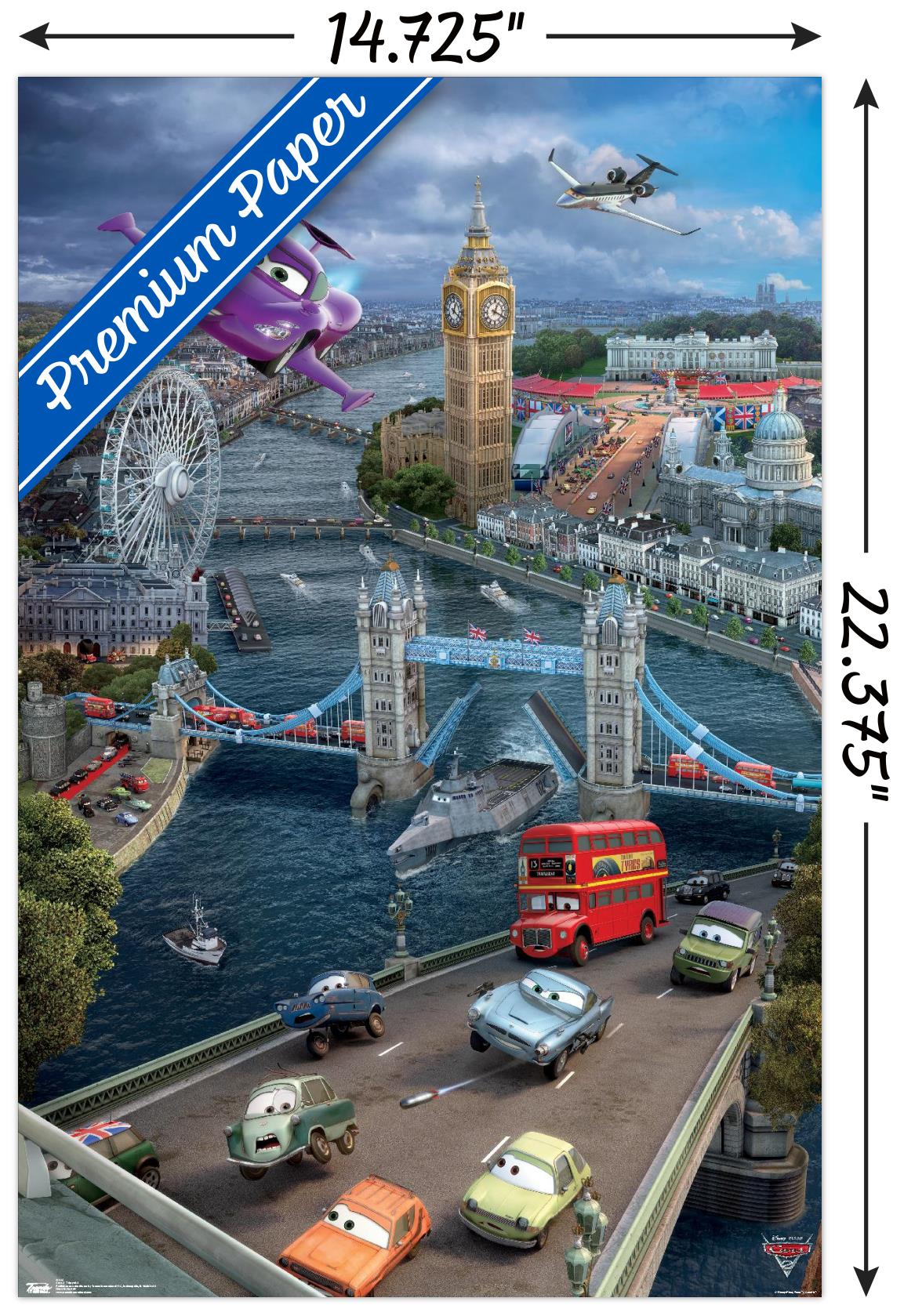 Disney Pixar Cars 2 - Triptych 2 Wall Poster, 14.725