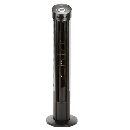 Seville Classics UltraSlimline 40" Oscillating Tower 4-Speed Fan, Model #EHF10127B, Black with Remote