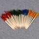 thumbnail image 5 of 100 palillos de bambú para frutas con tiras de plástico de colores, para flores, cócteles, sándwiches, frutas, suministros para fiestas., 5 of 7