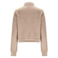 thumbnail image 4 of Dasayo Bomber Women's Coat Cropped Barn Beige Motorcycle Varsity Jacket Coatigan for Women XL, 4 of 9