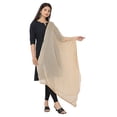 thumbnail image 2 of eloria Beige 2.25 Meters Women Solid Chiffon Dupatta, Chunni, Scarf, Pack of 1, 2 of 2