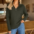 thumbnail image 6 of SUNBS Sweaters for Women Quarter Zip Mock Neck Pullover Top Long Sleeve Casual Shirt Fall Fashion Clothes, 6 of 9