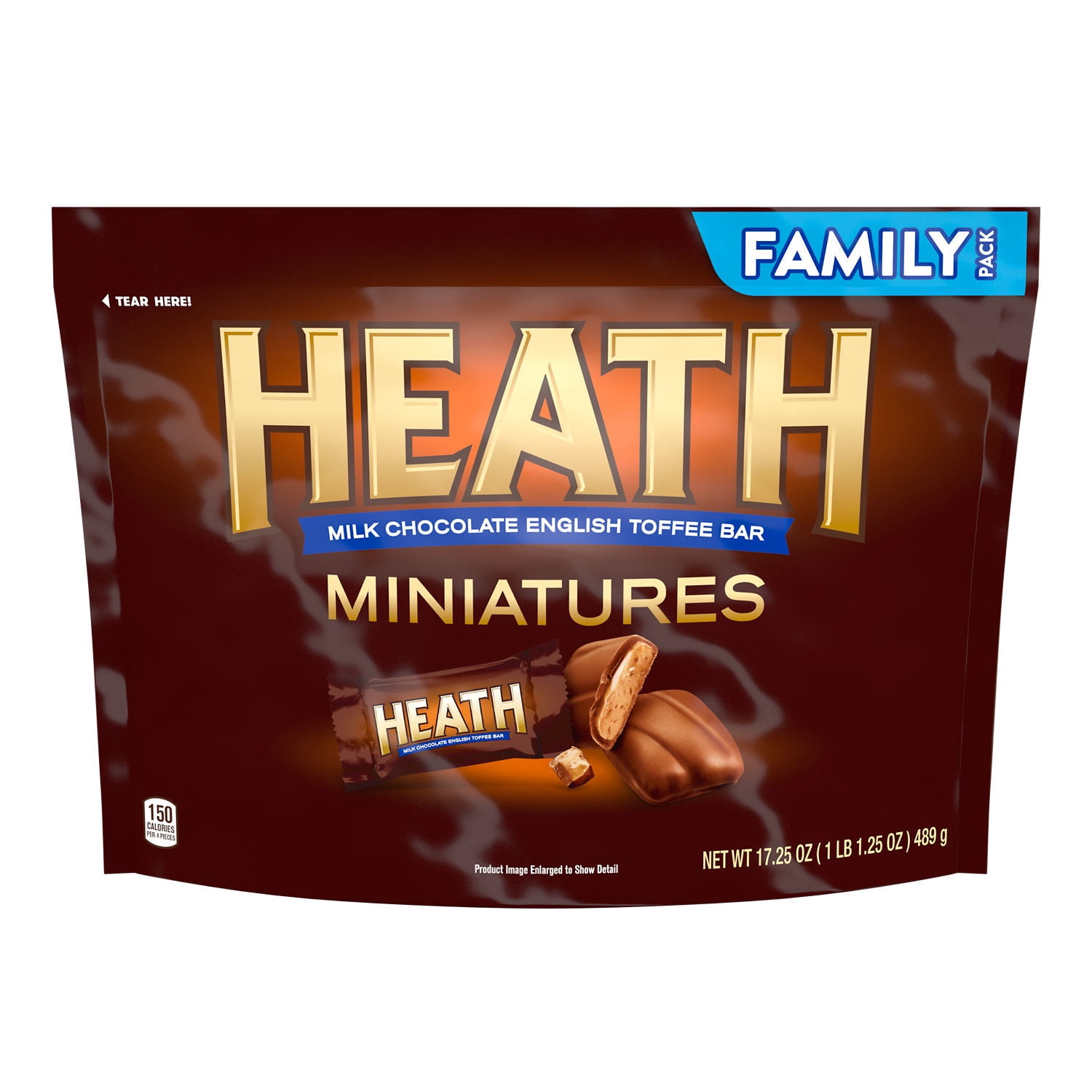 HEATH Miniatures Milk Chocolate English Toffee Bars, Individually Wrapped, Gluten Free Candy Family Pack, 17.25 oz