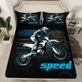 thumbnail image 2 of Homewish Dirt Bike Twin Sheet Sets,Speed Motorcycle Motocross Twin Fitted Sheet,Extreme Sport Flat Sheet For Boy,Microfiber Bedroom Decor,3 Pieces, 2 of 7