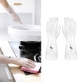 thumbnail image 2 of Cleaning Gloves Durable Rubber Waterproof Glove for Home Kitchen (Size M, Flamingo Pattern), 2 of 8