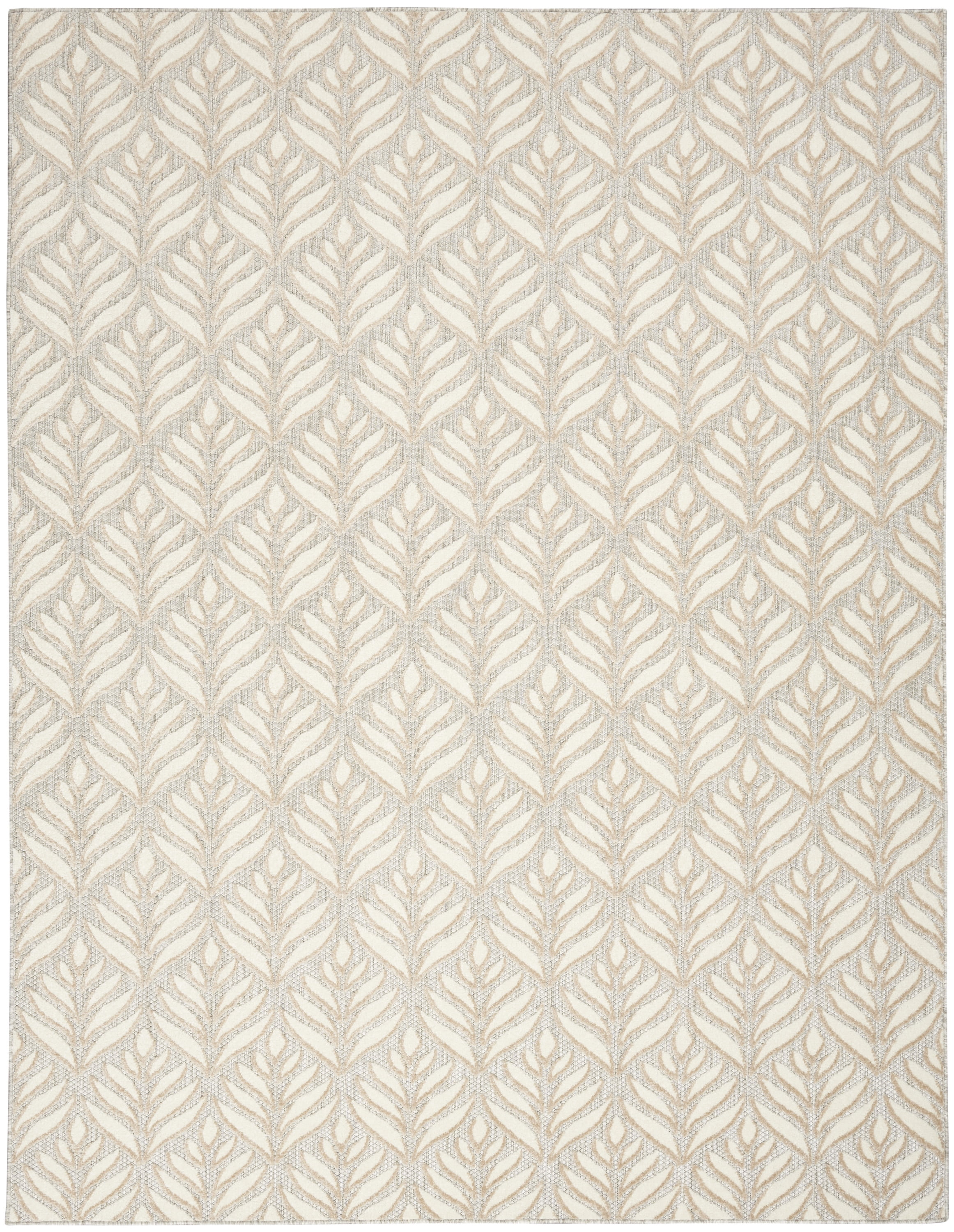 Nourison Aloha Indoor/Outdoor Ivory/Grey 9' x 12' Area Rug, (9x12)