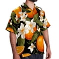 thumbnail image 2 of Tangerine Men's Short Sleeve Hawaiian Shirt, Poplin Casual Printed Button Down, Summer Beach Unisex Shirts, 2 of 6