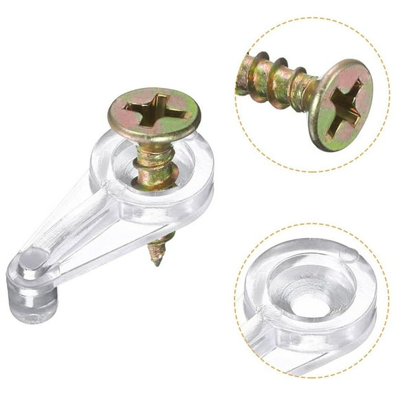 50Set Glass Retainer Clips Kit, 25Mm Plastic Glass Cabinet Clips With Screws