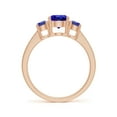 thumbnail image 2 of Angara Natural 0.9 Ct. Tanzanite with Tanzanite Classic Ring in 14K Rose Gold for Women (Ring Size: 12), 2 of 9