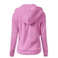 thumbnail image 4 of HLKJKLS Long Sleeve Shirts For Women Hooded Sweater Coat Winter Warm Zipper Outwear Polyester Comfortable Pink S-5Xl, 4 of 5