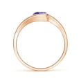 thumbnail image 2 of ANGARA Natural Semi Bezel-Set Solitaire Round Tanzanite Bypass Ring in 14K Rose Gold for Women (Size-6mm) | December Birthstone, Birthday, Anniversary, Jewelry Gift for Women | Natural Tanzanite Ring, 2 of 9