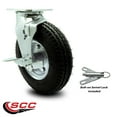 thumbnail image 2 of 8 Inch Black Pneumatic Wheel Swivel Caster with Brake and Bolt Swivel Lock SCC, 2 of 2