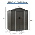 thumbnail image 3 of Walsunny 5X3 ft Outdoor Storage Shed, Waterproof Metal Garden Shed with Lockable Double Door, Weather Resistant Steel Tool Storage House Grey, 3 of 7