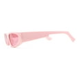 thumbnail image 3 of Elegantly Minimal Triangular Lens Narrow Rectangle Plastic Sunglasses All Pink, 3 of 4