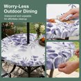 thumbnail image 5 of Round Outdoor Tablecloth with Umbrella Hole and Zipper, Purple Eucalyptus Leaves Tablecloth with Elastic Waterproof, Spring Summer Botanical Patio Table Covers for 36" - 44" Picnic Pool Tables, 5 of 9