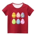 thumbnail image 1 of Cadeaux de Pâques pour Enfants, Enfants Garçons Filles Imprimé Ufs de Pâques Mignon Col Rond Manches Courtes, 1 of 4