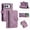 Purple, variant on Mynvo Case for iPhone Duo, with Crossbody Shoulder Strap & Wrist Strap, with Card Slots/ Cash Slot/Zipper Pocket, PU Leather Folio Stand Magnetic Closure Wallet Shockproof Bumper Cover, Purple