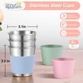 thumbnail image 3 of Vesteel 3 Pack Stainless Steel Cups, 8oz Stackable Metal Drinking Glasses with Silicone Sleeves, Unbreakable Pint Cup Tumblers for Home, Camping & Parties, Blue/Green/Pink, 3 of 7