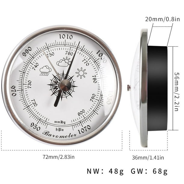 Station météo analogique en Acier - avec baromètre/thermomètre/hygromètre -  pour intérieur/extérieur 