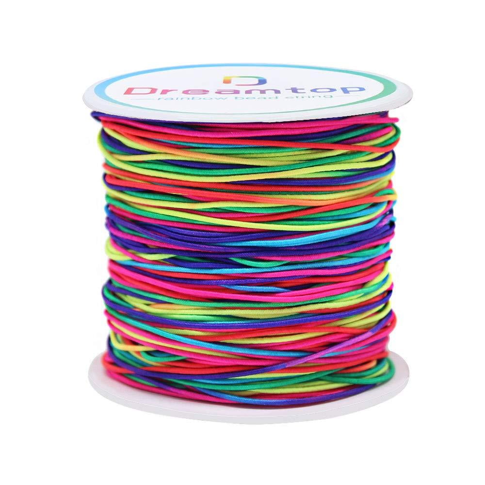 Dreamtop 100m Rainbow Color Elastic Cord Beading Thread Stretch String