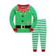 thumbnail image 1 of Conjunto de ropa navideña para bebés, niños y niñas, camiseta de manga larga estampada y pantalones a rayas, ropa verde para niños, 1 of 5