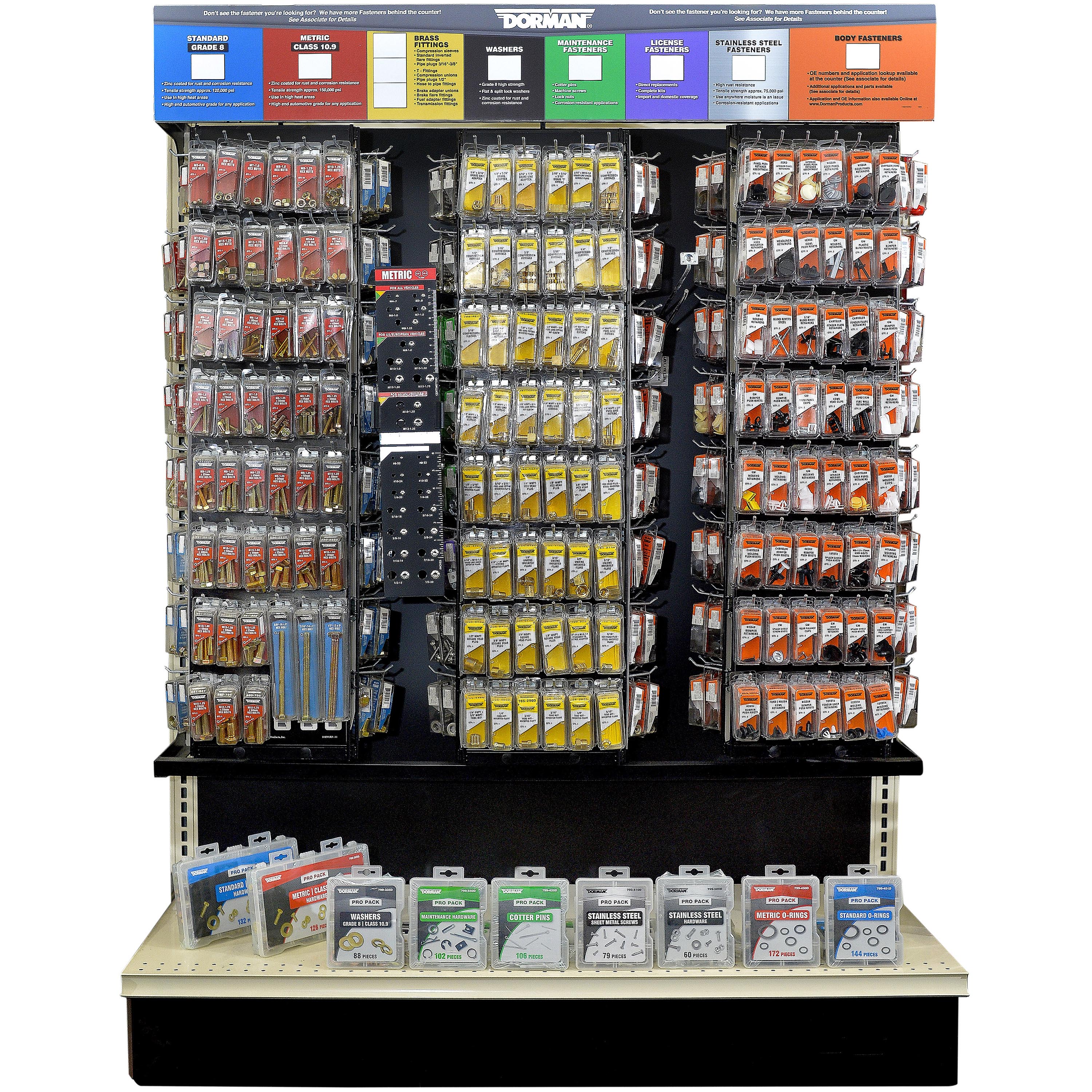 Dorman DOR110591 Fastener Spinner Assortment With 438 SKU's Including Fixture