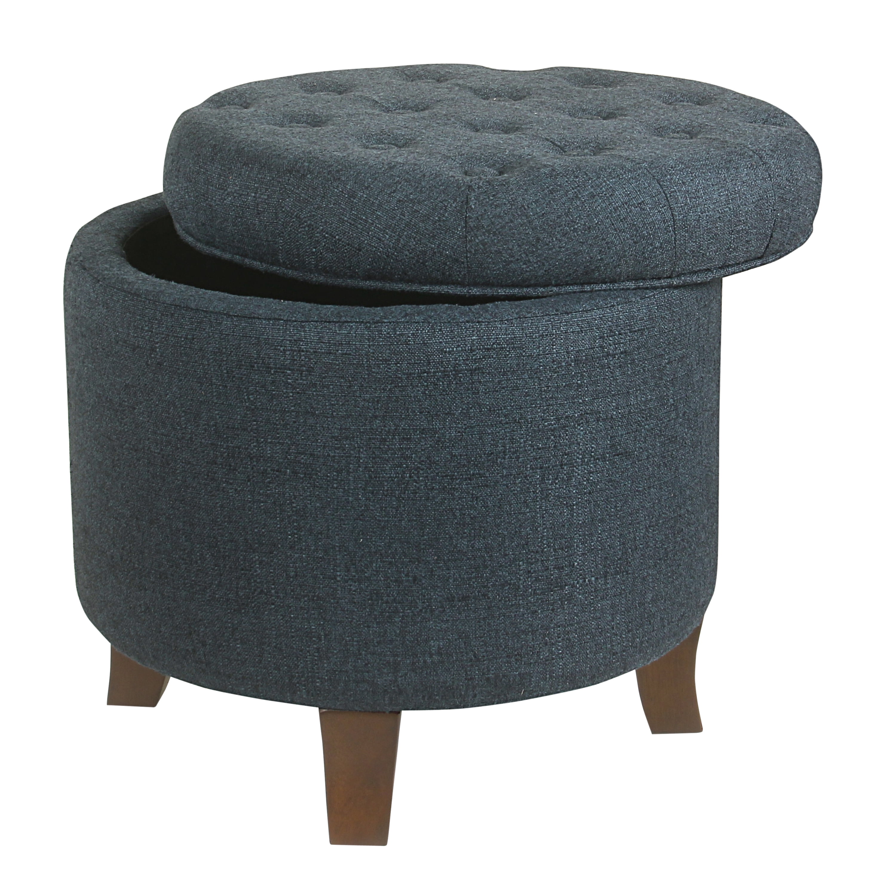 HomePop Tufted Round Ottoman with Storage, Multiple Colors