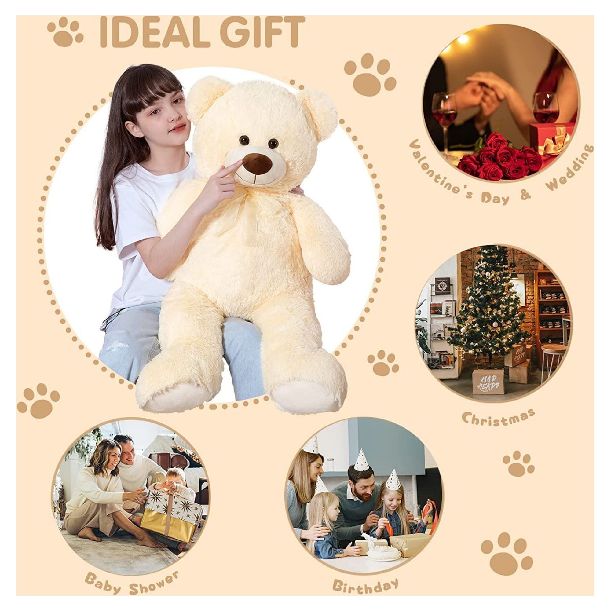 Morismos Giant Teddy Bear 35.4-Inch Plush Toy photo 7