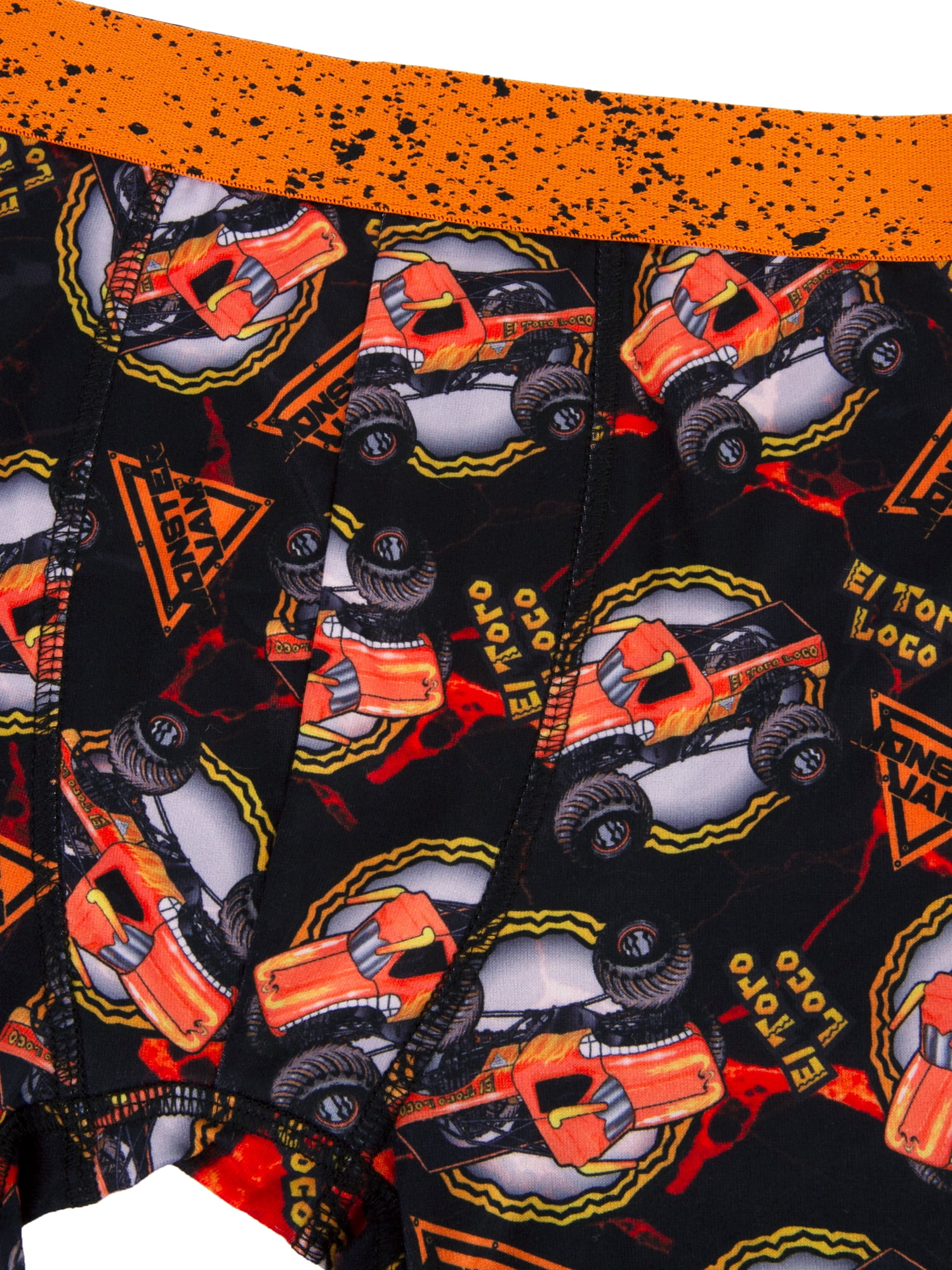 Monster Jam Boys Athletic Boxer Brief Underpants Character Underwear, 5-pack, Sizes XS to M