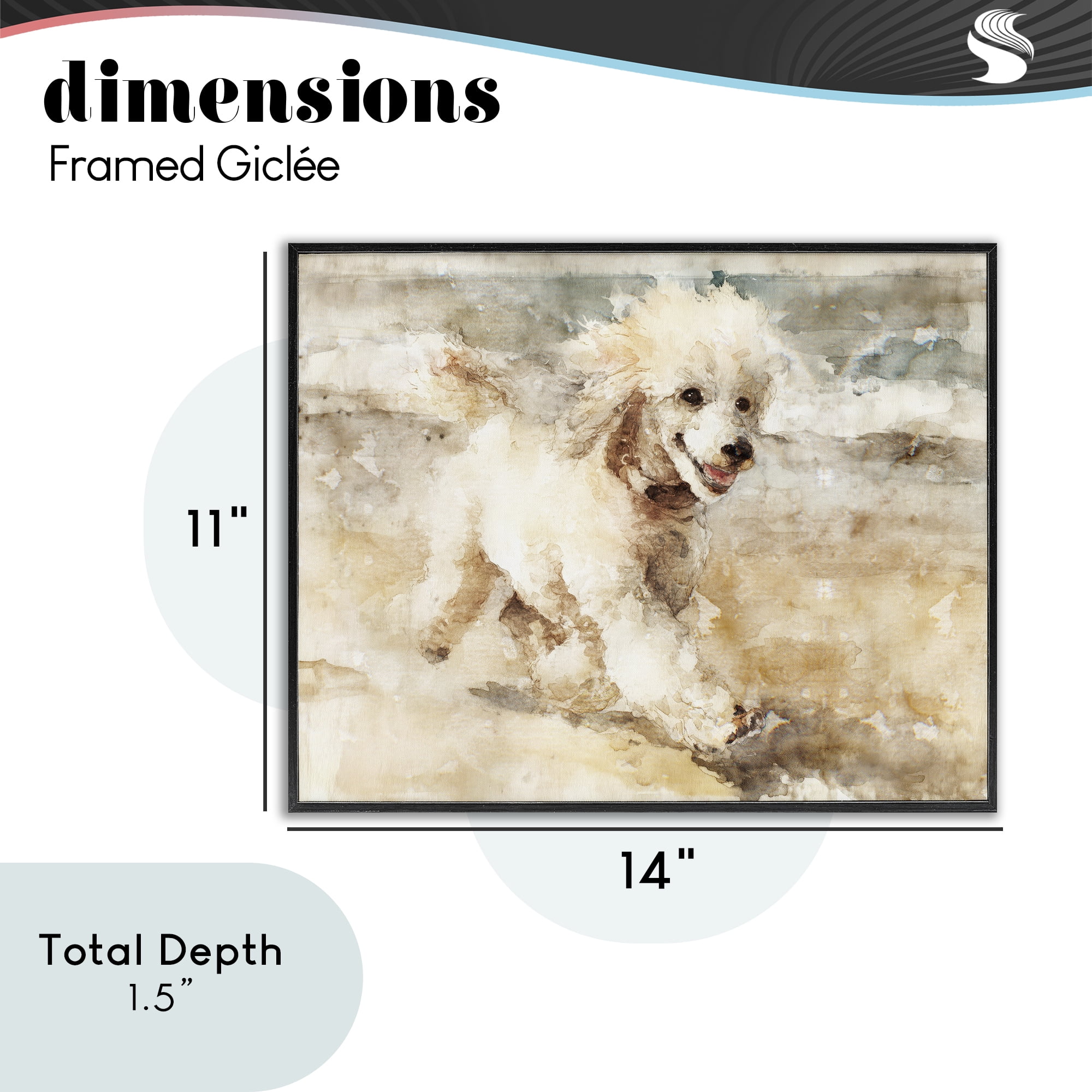 Stupell Industries Coastal Breeze & Poodle Black Framed Giclee Art, design by Svetlana Aleynikova