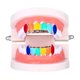 thumbnail image 4 of Dientes de hip hop chapados en oro de 18 quilates con rejilla para dientes altos y bajos Oro blanco de 18 quilates_Top, 4 of 9