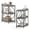 Grey, variant on Gymax 3-Tier Half Round End Table Set of 2 w/Study Metal Frame Storage Shelves Grey