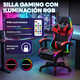 thumbnail image 2 of Silla Gaming con Reposapies y Luz LED Premium Gamer rojo 6.49 pulg TITANO SGCRPLED01BL, 2 of 5