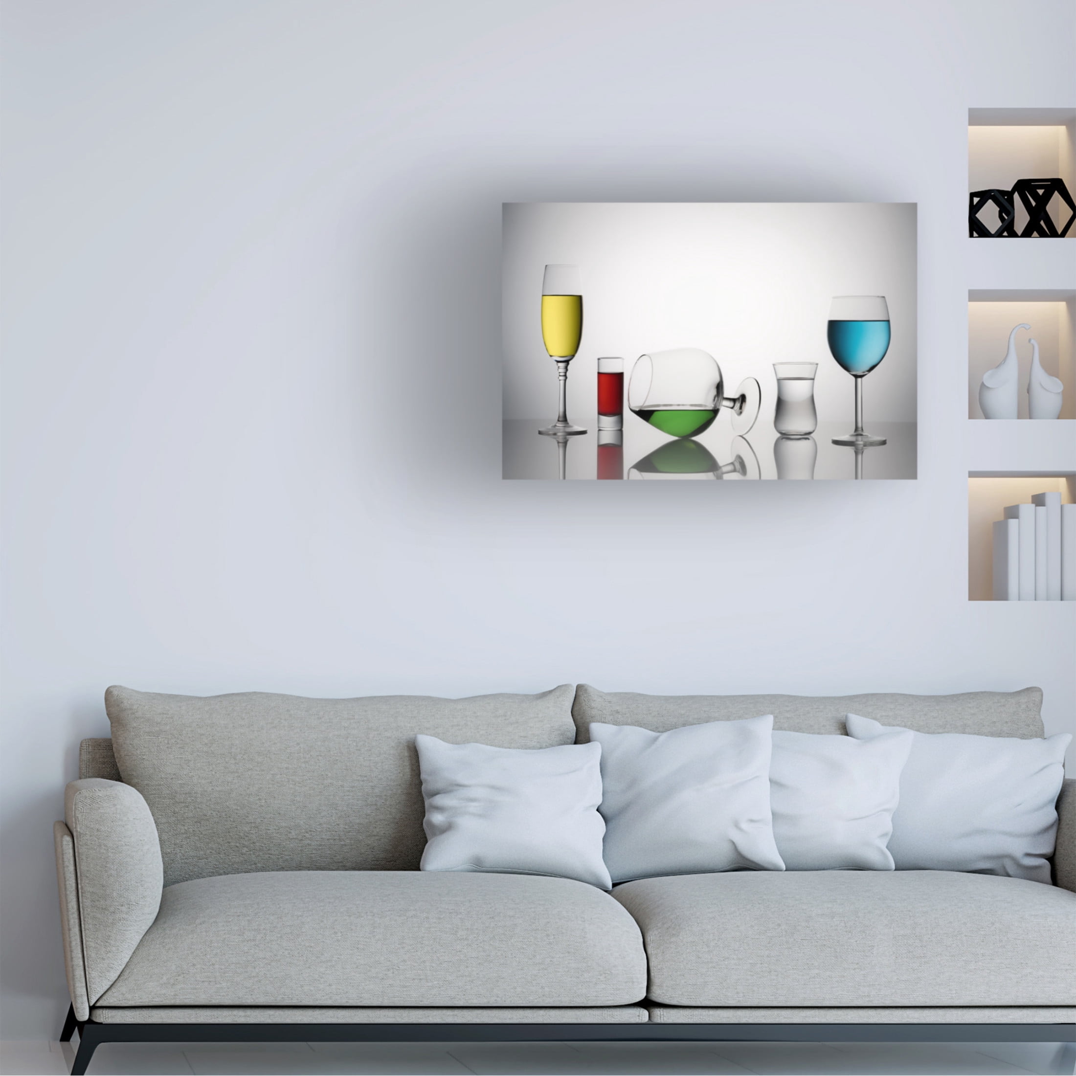 Canvas Wall Art - Saleh Swid 'Color Liqued' Wall Art for Living Room, Bedroom, or Office Décor by Trademark Fine Art - 47 x 30 Inches