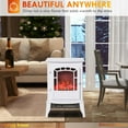 thumbnail image 3 of Resenkos Electric Fireplace Heater, Realistic Flame Effect Overheat Protection, White, 3 of 8