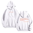 thumbnail image 2 of enyan Women Hooded Sweatshirts Letter Print Crew Neck Hoodie Loose Fit Long Sleeve Pullover Coat Jacket Tops White,XL, 2 of 4