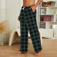 thumbnail image 5 of Nestiefly Men's Plush Fleece Pajama Pants, Winter Cozy Lounge Sleepwear - Warm PJ Bottoms with Pockets & Fly Dark Green L, 5 of 5
