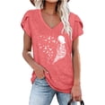 thumbnail image 1 of zanvin Hauts pour Femmes, Mode d'Été T-shirt Blouse Décontractée à Col en V à Manches Courtes Imprimée pour Femmes, 1 of 4