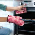 thumbnail image 2 of Red Pink Modern Art Geometric Kitchen Oven Mitt and Pot Holder Sets 4 Pcs for Baking, Cooking and Grilling, Heat Resistant Up To 392 °F, 2 of 6