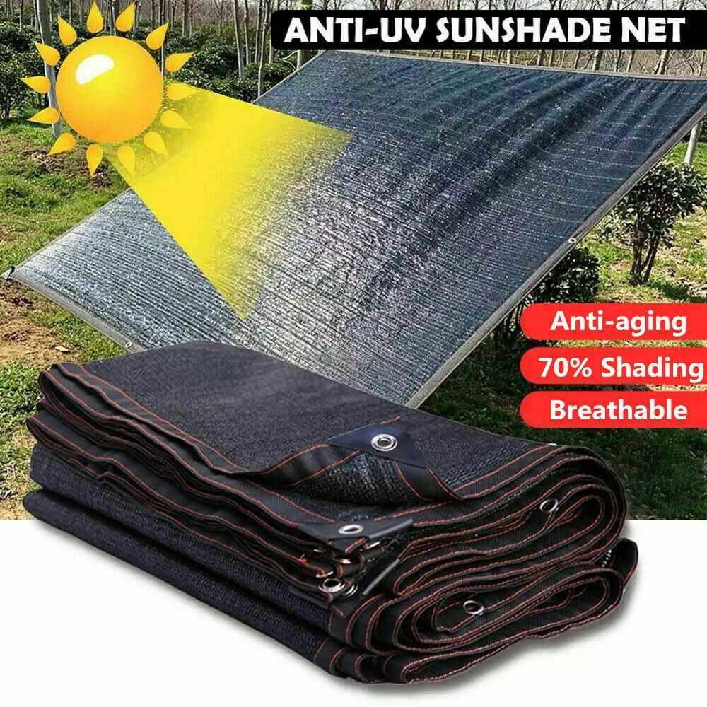 Costyle 70% Sun-Block Shade Cloth Net Mesh Shade Sail with Grommets for Garden Patio Pool 10' X 10', Black