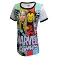 thumbnail image 1 of Marvel Women's Dorm Nightgowns Comics Characters Lounge T-Shirts Sleepwear, Avengers-All Over Print, Size: L, 1 of 1