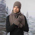 thumbnail image 2 of MIASHUI Winter Cold Protection Alpaca Plush Warm Set, Outdoor Riding Knit Scarf, Scarf for Women, Warm Scarf Coffee, 2 of 4