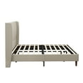 thumbnail image 6 of King Size Platform Bed Frame with Linen Fabric Upholstered Headboard and Wooden Slats Support, Fully Upholstered Mattress Foundation/No Box Spring Needed/Easy Assembly, Beige, 6 of 9