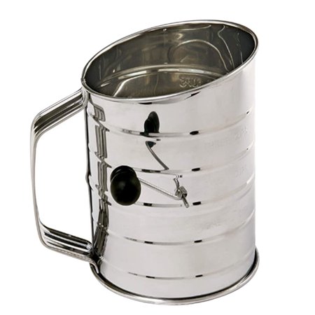 

1Pc Stainless Steel Flour Sifter Cup Hand Crank Powder Strainer (Silver)