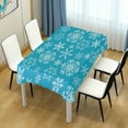thumbnail image 6 of GZHJMY White Snowflakes on Blue Background Outdoor Tablecloth 60x90In,Rectangle Table Cover Kitchen Dinner for Outdoor and Indoor Party Holiday Hotel BBQ-Christmas341 Home Decor, 6 of 7