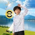 thumbnail image 2 of Asxite Toddler Tops Print Long Sleeve Hooded Sun Protection Top With Distressed Cuff for 5-15 Y, 2 of 5