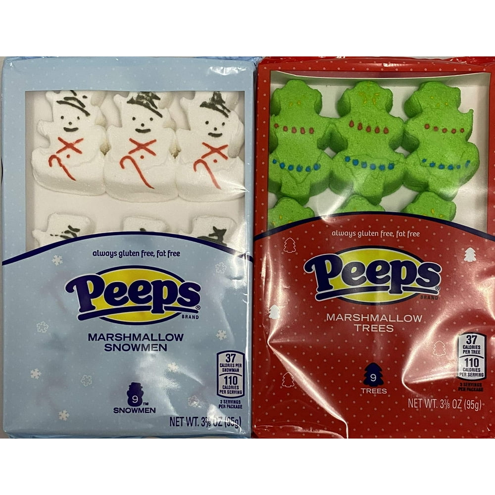 Peeps Christmas Trees and Peeps Snowman, 2 Piece Bundle Set Walmart