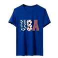 thumbnail image 6 of KALE 4th of July Short Sleeve Shirts for Women American Flag Patriotic 2D Independence Day Print Casual Sports T Shirt Y2K Clothes Blue S, 6 of 7